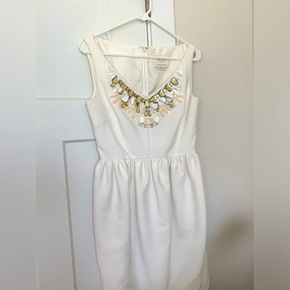 Kate Spade White Embellished cupcake dress